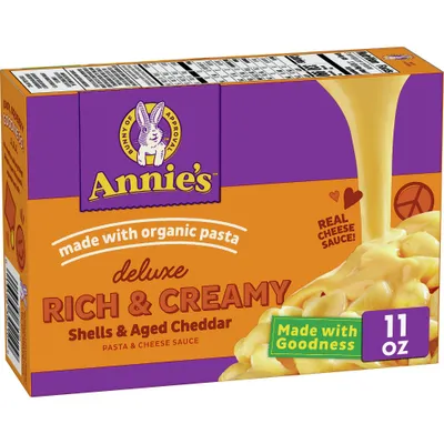 Annies Deluxe Rich & Creamy Shells & Aged Cheddar Mac and Cheese Sauce - 11oz