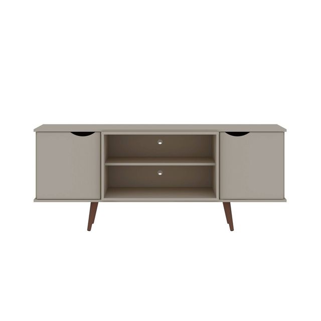 Manhattan Comfort Hampton TV Stand for TVs up to 55 : Mid-Century Modern Media Console with Open Shelves