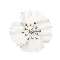 SAGEBROOK HOME 16 Metal Wall Flower White