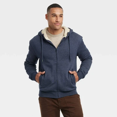 Men High Pile Lined Zip-Up Hoodie