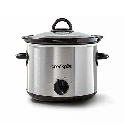 Crock-Pot 3qt Round Manual Slow Cooker Black Stainless Steel