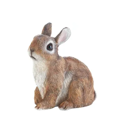 6.25 Polyresin Garden Sitting Bunny Statue Brown - Zingz & Thingz: Outdoor Decorative Object, No Battery Required