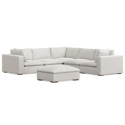 WyndenHall Marlee Corner Sectional and Ottoman Cloud Gray