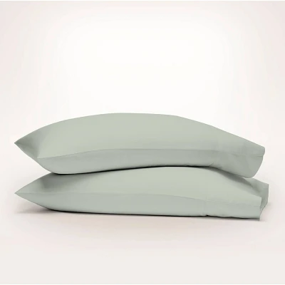 Purity Home King 400 Thread Count Organic Cotton Percale Pillowcase Set Light Green