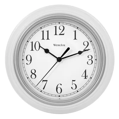 Westclox 9 Round Simplicity Wall Clock White : Modern Analog Indoor Timepiece, No Warranty