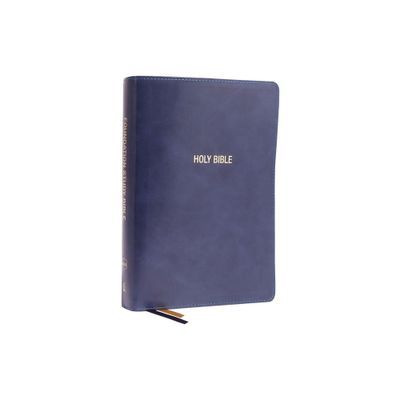 Nkjv, Foundation Study Bible, Large Print, Leathersoft, Blue, Red Letter, Comfort Print - by Thomas Nelson (Leather Bound)