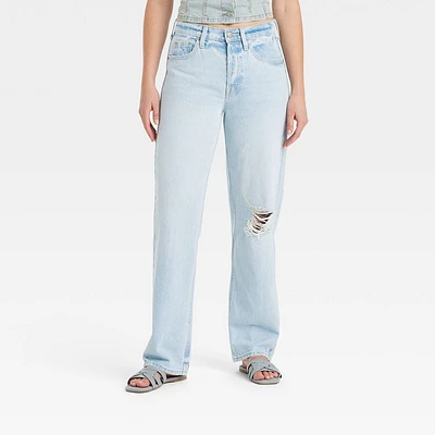 Womens Mid-Rise 90s Baggy Jeans