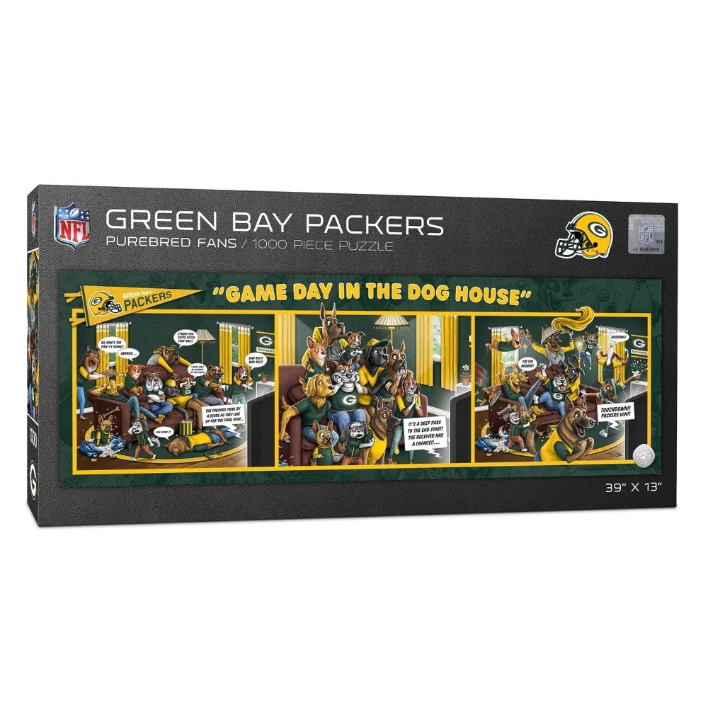 Green Bay Packers NFL Green Bay Packers Game Day in the Dog House Puzzle -  1000Pc | The Market Place