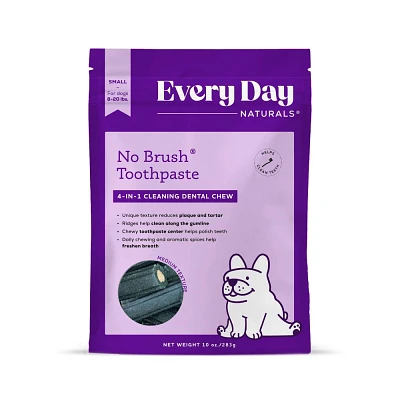 Every Day Naturals No Brush Small Dental Stick Flavored Chewy Dog Treats - 10oz