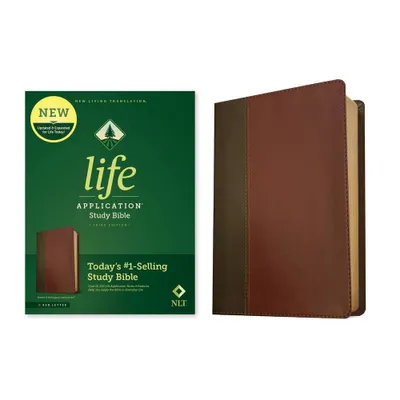 NLT Life Application Study Bible, Third Edition (Red Letter, Leatherlike, Brown/Tan) - (Leather Bound)