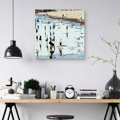 30 x 30 Self Reflection by Bethann Lawson Unframed Wall Canvas - Masterpiece Art Gallery: Modern Style, Vertical Ocean Scene