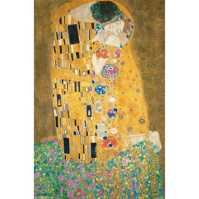 34 x 22 The Kiss Premium Poster - Trends International: Gustav Klimt Artwork, Unframed Wall Decor