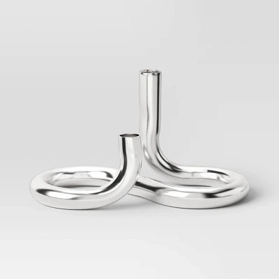 Silver Loop Taper Candle Holder - Threshold