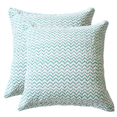 Euro 2pc Leora Floral Sham Set Aqua - Homthreads