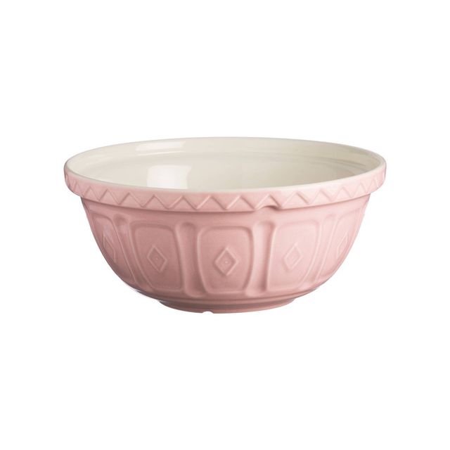 MASON CASH 91oz Earthenware Color Mix Mixing Bowl Pink: Large Ceramic Mixing Bowl, Dishwasher & Microwave Safe