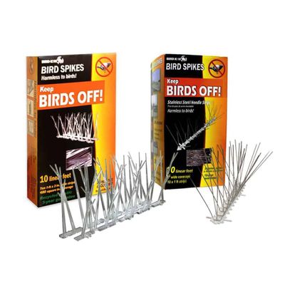 Bird-X 10 Stainless Steel Bird Spikes: Humane Deterrent, No Assembly, Outdoor Use