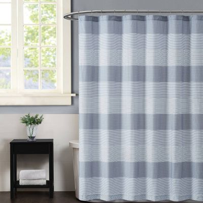 Multi-Striped Shower Curtain Gray - Truly Soft