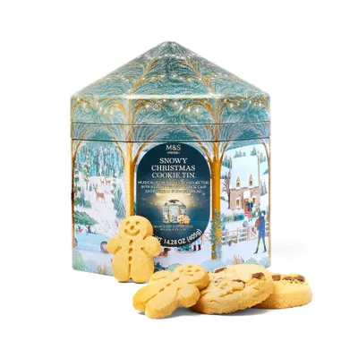 M&S Snowy Night Cookie Tin - 14.28oz