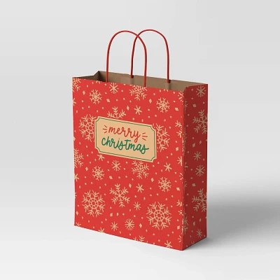 Merry Christmas Extra-Large Cub Christmas Gift Bag Red - Wondershop