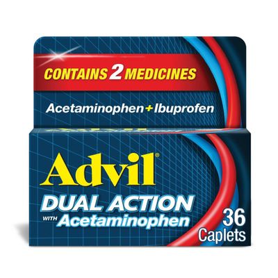 Advil Dual Action Acetaminophen 250mg + Ibuprofen 125mg Coated Caplets