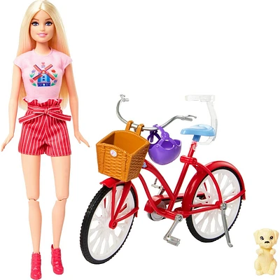 Barbie Pink Passport Holland Doll Set with Bicycle, Clothes, & Travel Accessories