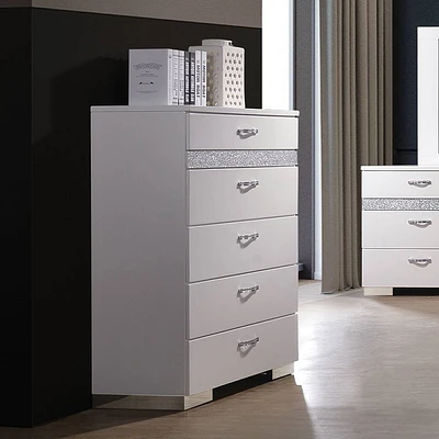 Acme Furniture Naima Ii Dresser White High Gloss Finish