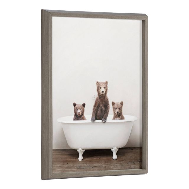 18 x 24 Blake Three Little Bears in Vintage Bathtub by Amy Peterson: Modern Decor, Printed in USA - Kate & Laurel All Things Decor