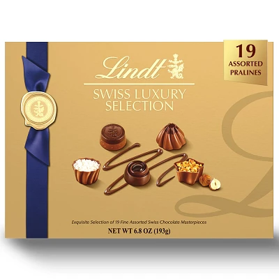 Lindt Swiss Luxury Selection Assorted Chocolate Candy Gift Box - 6.8oz