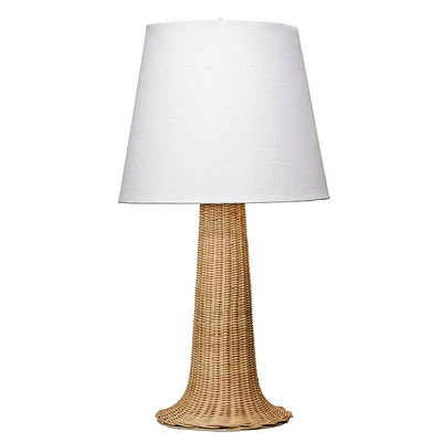 Splendor Home Winston Woven Table Lamp: Handcrafted, Rattan Vine Base, Cotton Shade, Brass Hardware