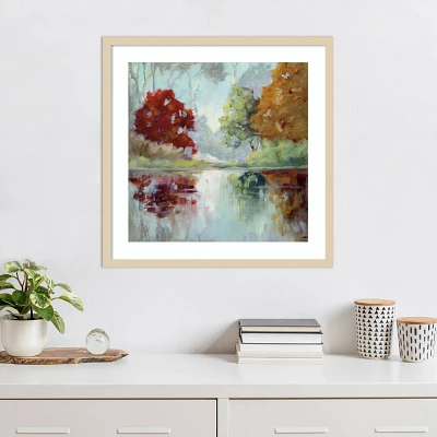 Amanti Art Morning Mist Lake Reflection by Mary Parker Buckley Wood Framed Wall Art Print