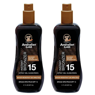 Australian Gold Spray Gel with Bronzer - SPF 15 - 2pk/16 fl oz