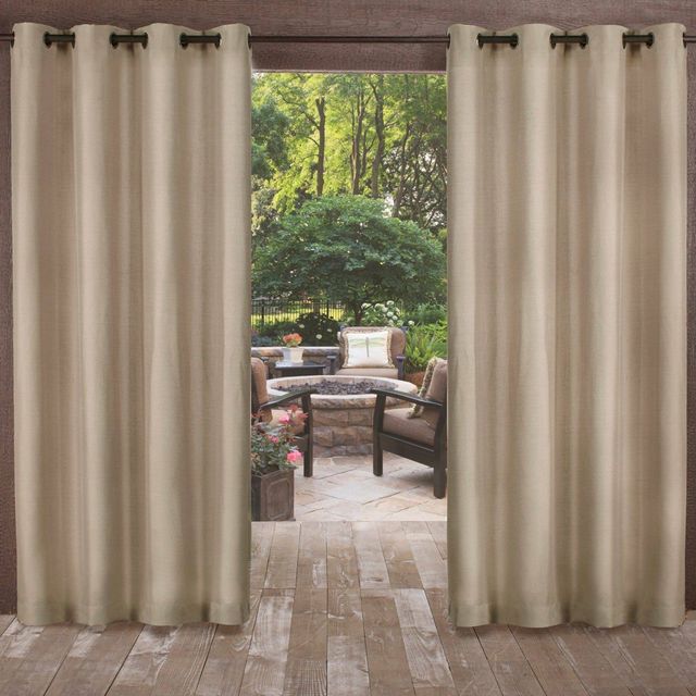 Set of 2 (120x54) Biscayne Grommet Top Light Filtering Window Curtain Panels Brown - Exclusive Home