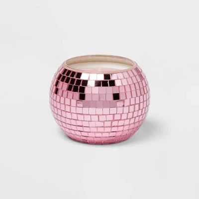 Disco Ball Pink Champagne Flame Candle 4.8oz - Room Essentials