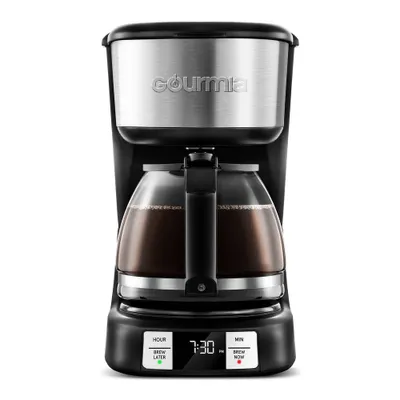 Gourmia 5 Cup Programmable Drip Coffee Maker with Brew Later Black: Small Electric Coffee Pot, 5 Cups, 700W, Basket Filter