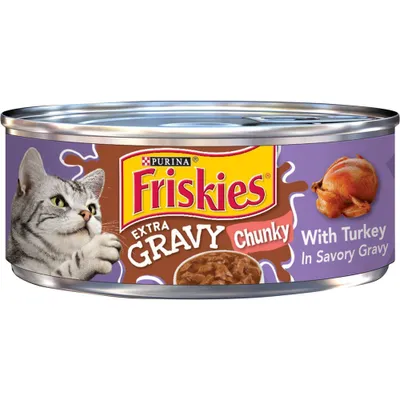 Purina Friskies Extra Gravy Chunky Wet Cat Food with Turkey In Savory Gravy - 5.5oz