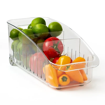 YouCopia 6 BPA-Free Plastic RollOut Fridge Drawer - Clear: Fridge Organizer, Multi-Compartments, Freestanding