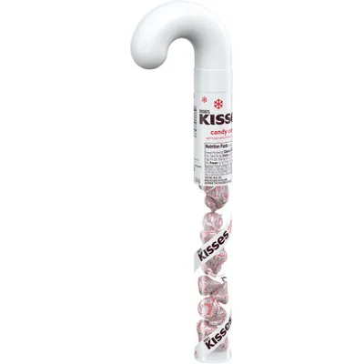 Hersheys Kisses Candy Cane Flavored Filled Cane Christmas Candy - 2.08oz