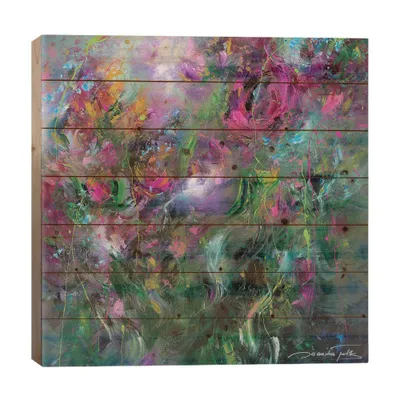 26 x 26 Thousand Kisses Deep Wood Print by Jaanika Talts - iCanvas: Transitional Style, Botanical Abstract Wall Art, No Battery Required