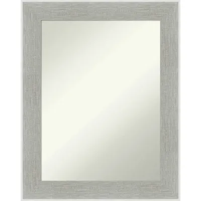 23 x 29 Non-Beveled Glam Linen Bathroom Wall Mirror Gray - Amanti Art