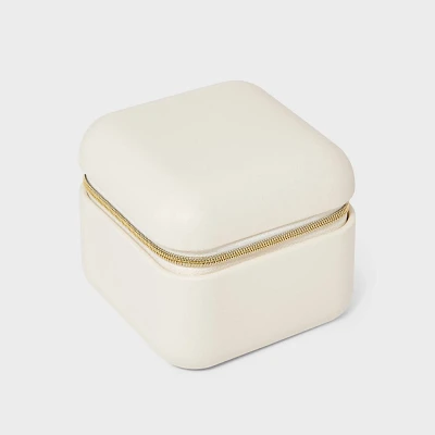 Rounded Square Travel Organizer Jewelry Box