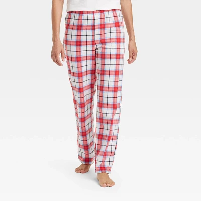 Womens Plaid icrofleece Holiday atching Family Pajama Pants - Wondershop White