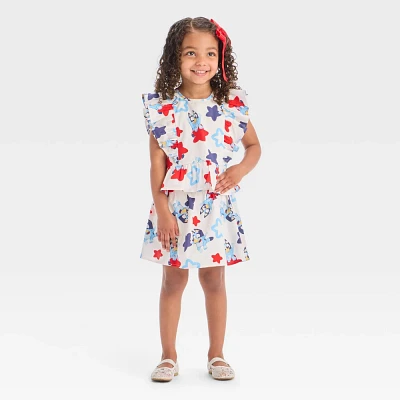Toddler Girls 2pc Bluey Americana Tank Top and Skort Set