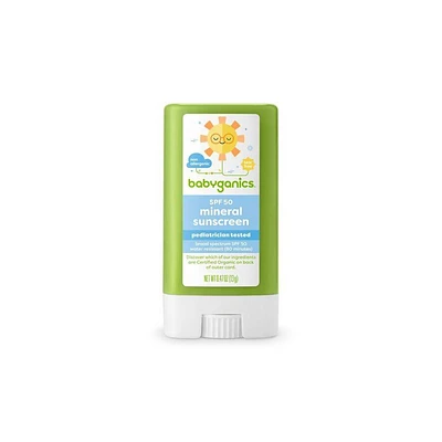 Babyganics Pure Mineral Baby Sunscreen Stick, SPF 50 - 0.47oz