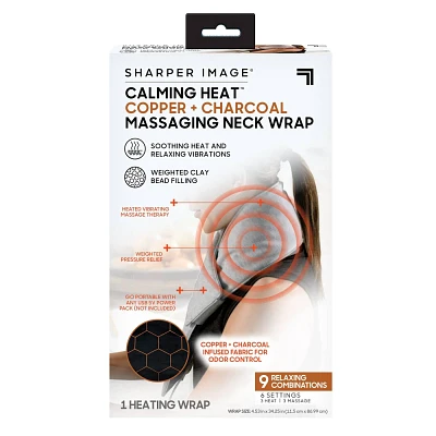 Sharper Image Calming Heat Copper and Charcoal Massaging Electric Neck Wrap