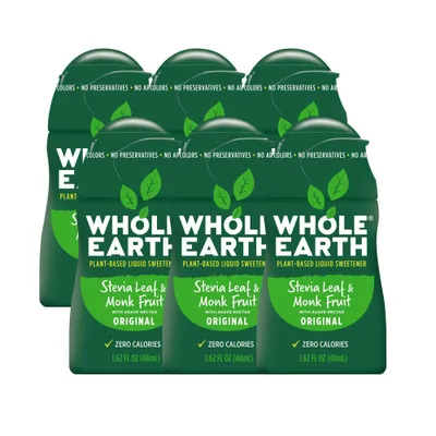 Whole Earth Stevia & Monk Fruit Liquid - 1.62oz/6pk