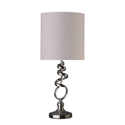 21.5 Modern Metal Table Lamp with Twisted Base Silver - Ore International