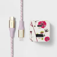 2-Port Wall Charger with 6 Lightning to USB-C Cable - heyday Floral