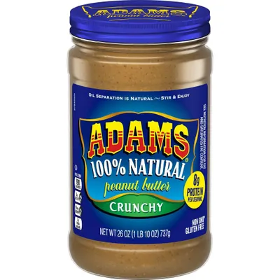 Adams Peanut Butter 100% Natural Crunchy Peanut Butter - 26oz