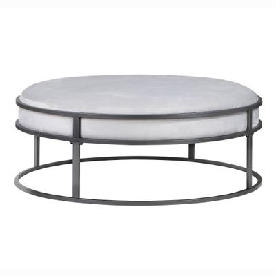 39.5 Greenbank Round Cushioned Ottoman  - HOMES: Inside + Out