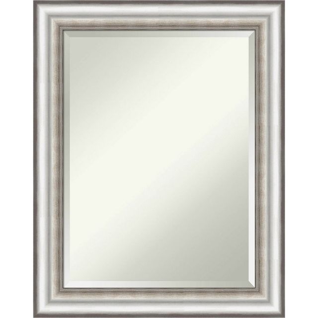 Salon Framed Bathroom Vanity Wall Mirror Silver - Amanti Art: Square